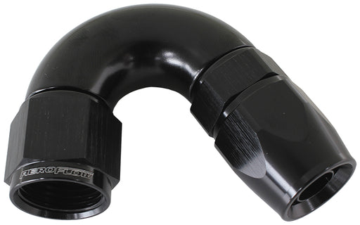 150 DEG -8AN FULL FLOW TEFLON HOSE END BLACK 1 PIECE FULLFLO