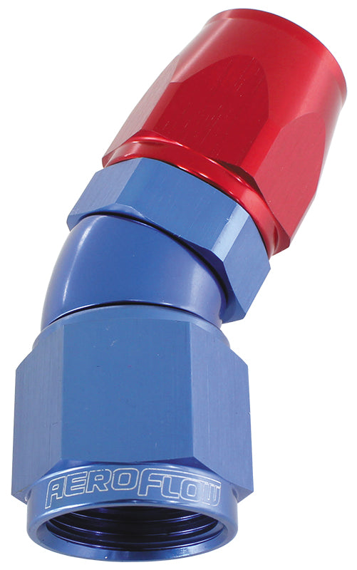 30 DEG -16AN FULL FLOW TEFLON HOSE END BLUE 1 PIECE FULLFLOW