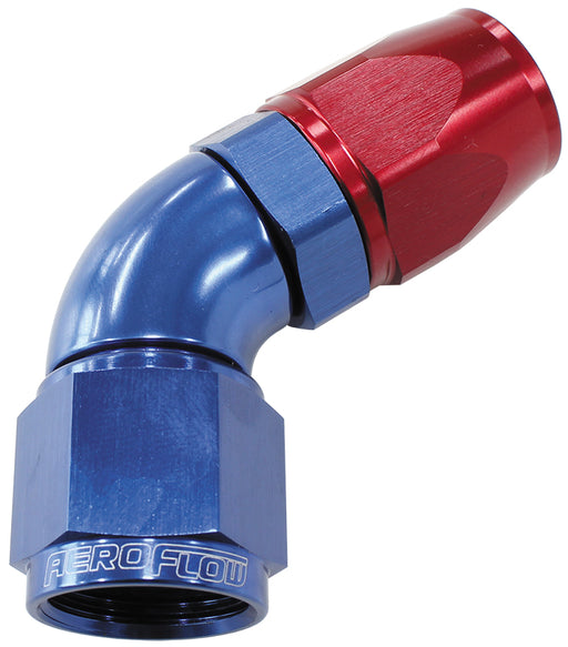 60 DEG -4AN FULL FLOW TEFLON  HOSE END BLUE 1 PIECE FULLFLOW