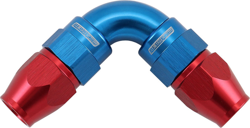 90 DEG -4AN TO -4AN TEFLON    FULL FLOW HOSE ENDS BLUE PTFE
