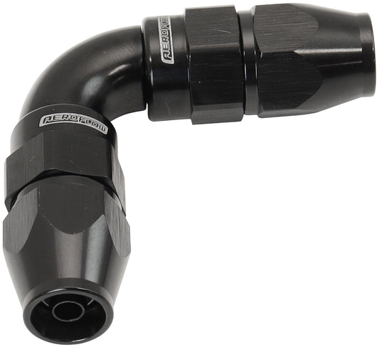 90 DEG -4AN TO -4AN TEFLON    FULL FLOW HOSE ENDS BLACK PTFE