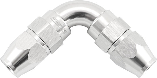 90 DEG -4AN TO -4AN TEFLON    FULL FLOW HOSE ENDS SILVE PTFE