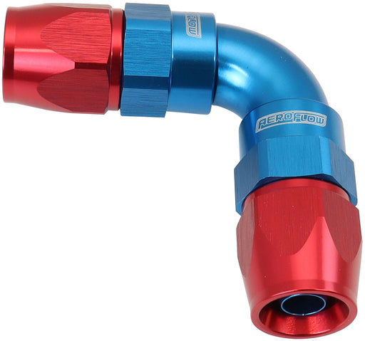 90 DEG -6AN TO -6AN TEFLON    FULL FLOW HOSE ENDS BLUE PTFE