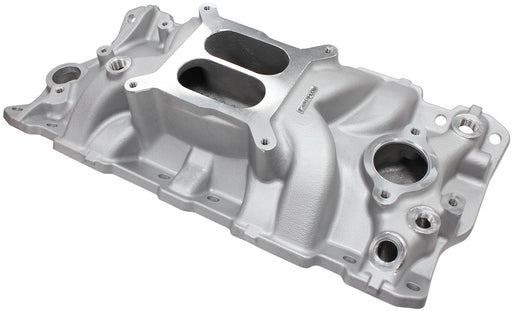 SBC STREET INTAKE MANIFOLD    DUAL PLANE CHEV 350 NATURAL