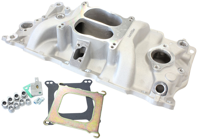 SBC CLASSIC INTAKE MANIFOLD   DUAL PLANE CHEV 350 NATURAL