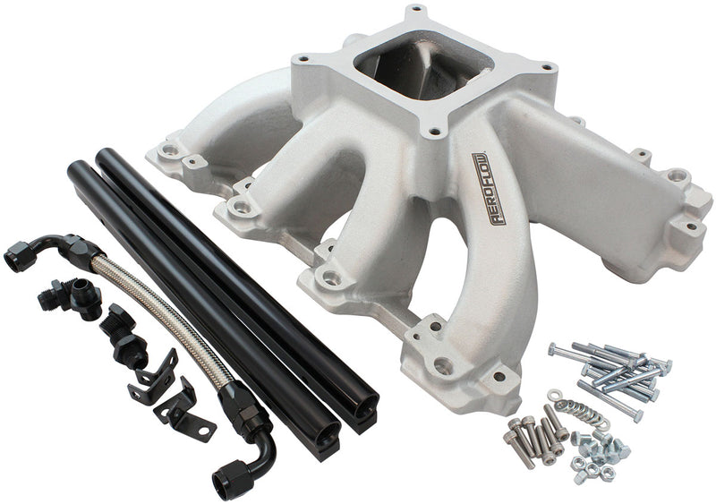 GM LS CARBY INTAKE MANIFOLD   CATHEDRAL HI RISE EFI LS1 LS2 NATURAL Aeroflow - AF6050-5001