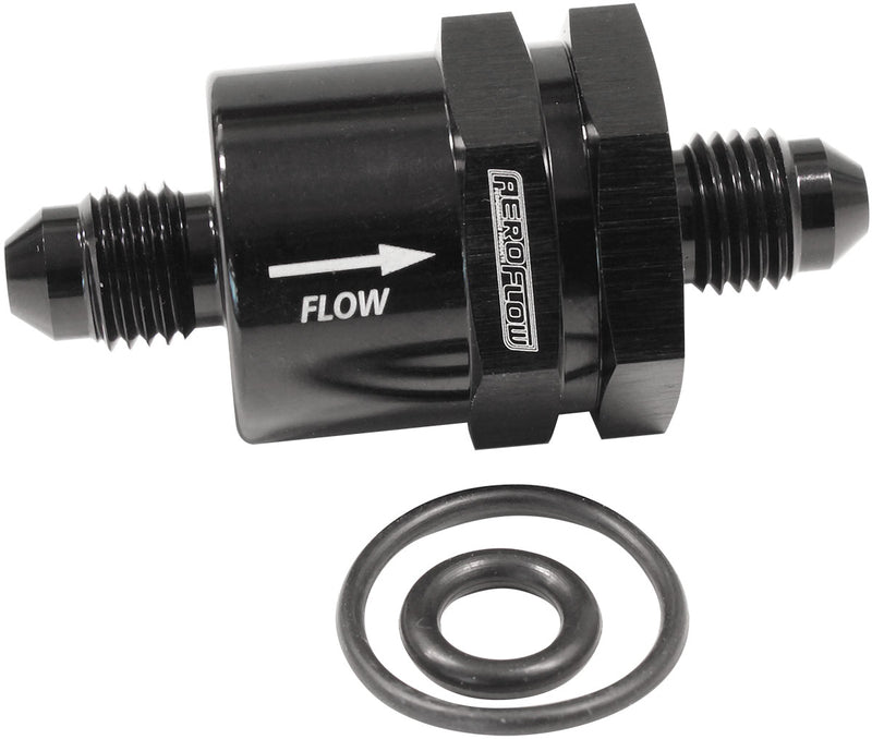 CHECK VALVE INLINE -4AN       BLACK / ONE WAY VALVE