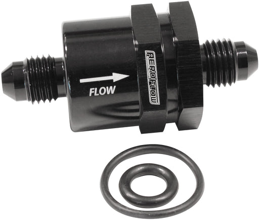 CHECK VALVE INLINE -4AN       BLACK / ONE WAY VALVE