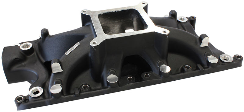 SBF HI RISE INTAKE MANIFOLD   SINGLE PLANE FORD 302 BLACK