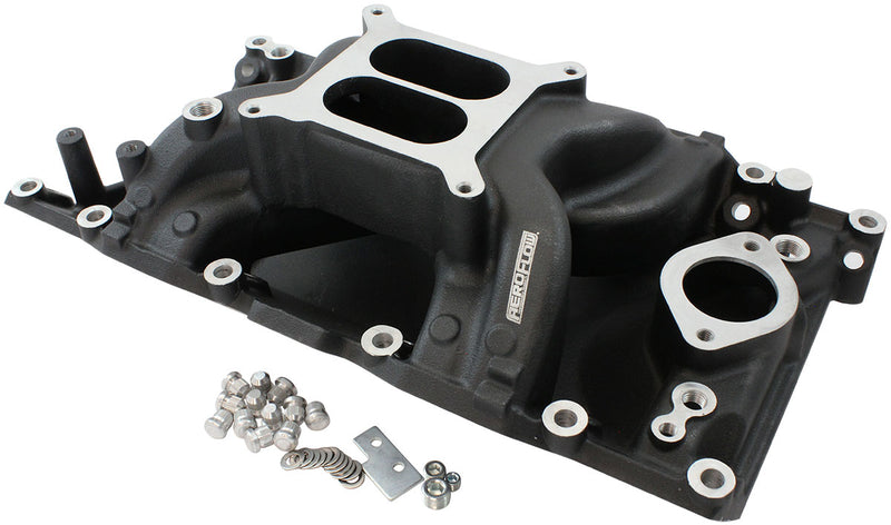 SB CHRYSLER AIR GAP INTAKE    MANIFOLD DUAL PLANE 318 360   BLACK Aeroflow - AF6010-3005