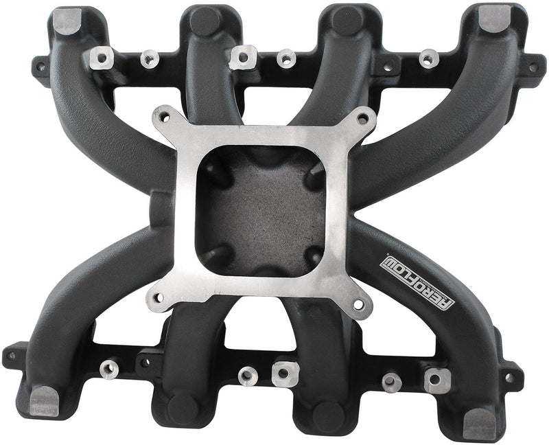 GM LS CARBY INTAKE MANIFOLD   CATHEDRAL PORT NON-EFI LS1 LS2BLACK Aeroflow - AF6240-5000