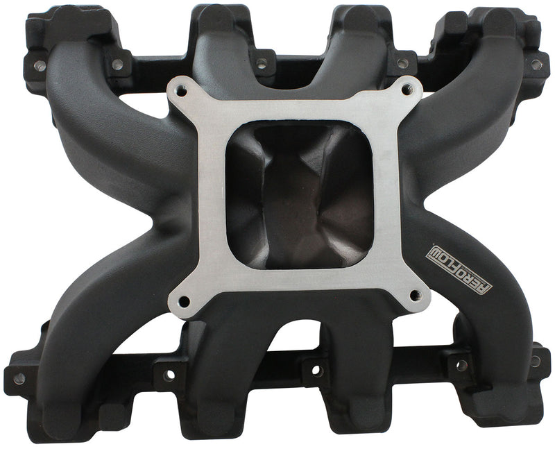 GM LS CARBY HI RISE INTAKE    MANIFOLD CATHEDRAL NON EFI LS1LS2 BLACK Aeroflow- 6240-5000