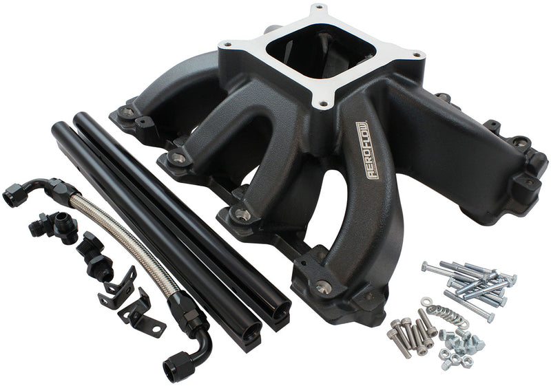 GM LS CARBY INTAKE MANIFOLD   CATHEDRAL HI RISE EFI LS1 LS2 BLACK Aeroflow - AF6250-5001