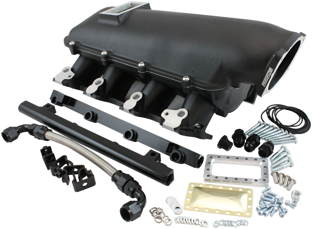 GM LS MODULAR INTAKE MANIFOLD CATHEDRAL PORT LOW RISE EFI BLACK ...
