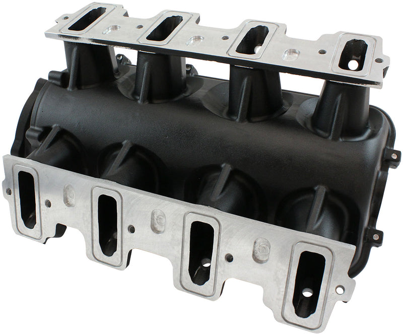 GM LS MODULAR INTAKE MANIFOLD CATHEDRAL PORT LOW RISE EFI   BLACK Aeroflow - AF6263-5000