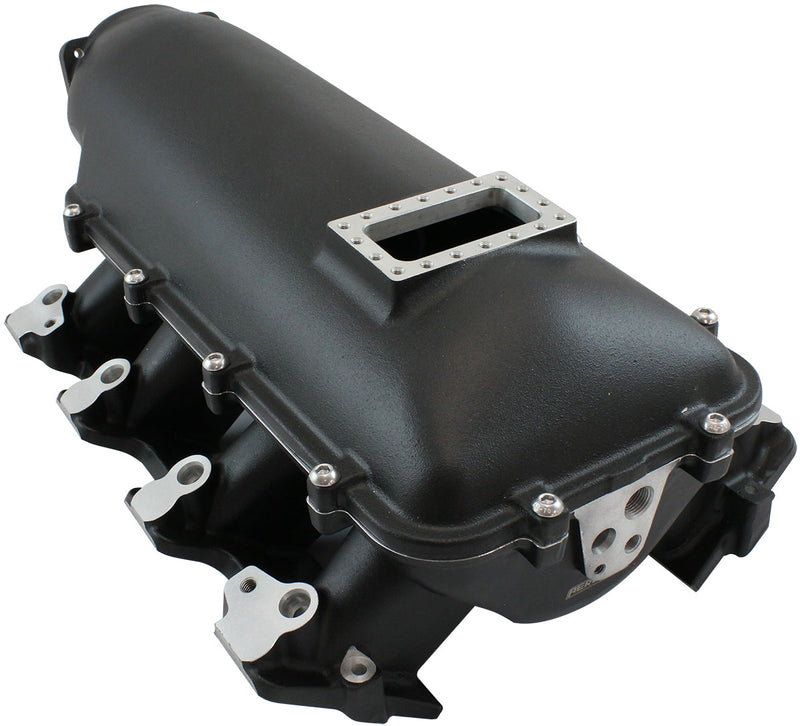 GM LS MODULAR INTAKE MANIFOLD RECTANGLE PORT LOW RISE EFI   BLACK Aeroflow - AF6263-6000