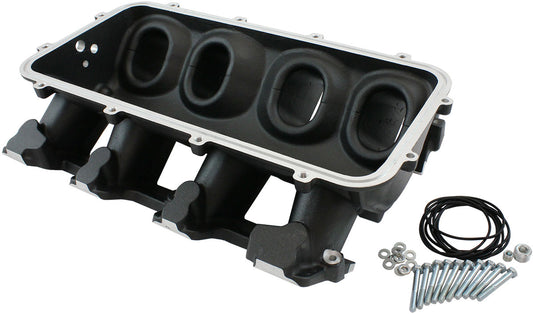 LOW RISE NON EFI GM LS BASE   MODULAR INTAKE MANI CATHEDRAL PORT BLACK AF 6279-5000