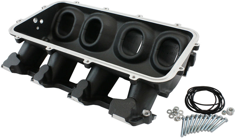LOW RISE NON EFI GM LS BASE   MODULAR INTAKE MANI CATHEDRAL PORT BLACK AF 6279-5000
