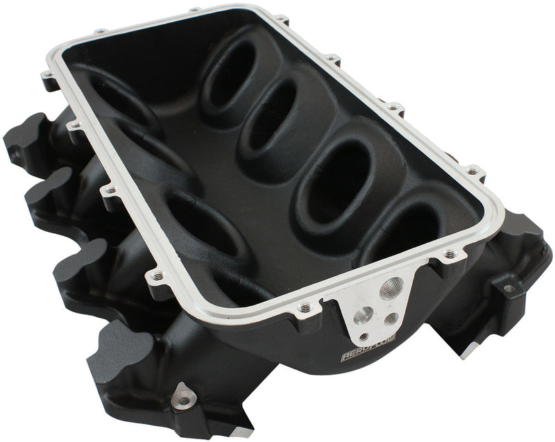 LOW RISE NON EFI GM LS BASE   MODULAR INTAKE MANI CATHEDRAL PORT BLACK AF 6279-5000