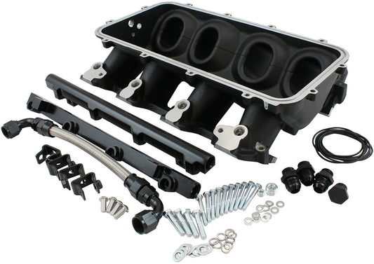 LOW RISE EFI GM LS BASE INTAKEMODULAR MANIFOLD CATHEDRAL    PORT BLACK AF 679-5001