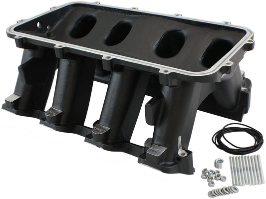 HI RISE NON EFI GM LS BASE    MODULAR INTAKE MANI RECTANGLE PORT BLACK AF 6279-6002