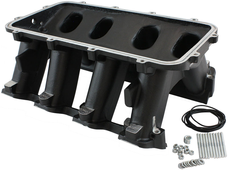 HI RISE NON EFI GM LS BASE    MODULAR INTAKE MANI RECTANGLE PORT BLACK AF 6279-6002