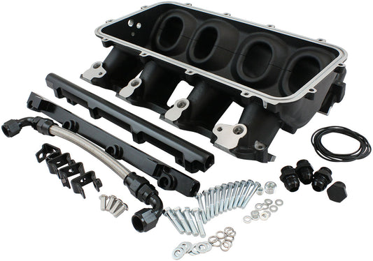 LOW RISE EFI GM LS BASE INTAKEMODULAR MANIFOLD RECTANGLE    PORT BLACK AF 6079-6003