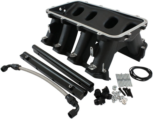 HI RISE EFI GM LS BASE INTAKE MODULAR MANIFOLD RECTANGLE    PORT BLACK AF 6279-6004