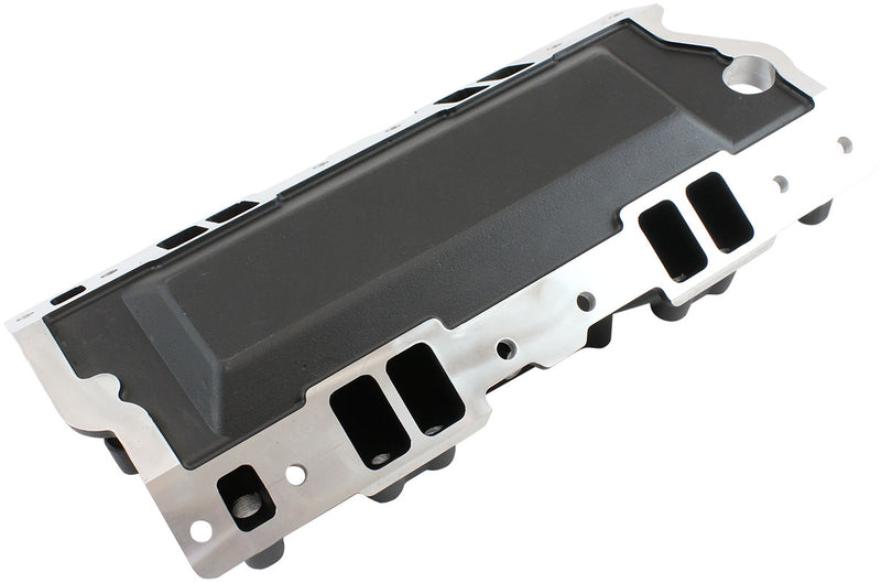 SBC EFI AIR GAP INTAKE MANIFOLSINGLE PLANE CHEV 350 BLACK