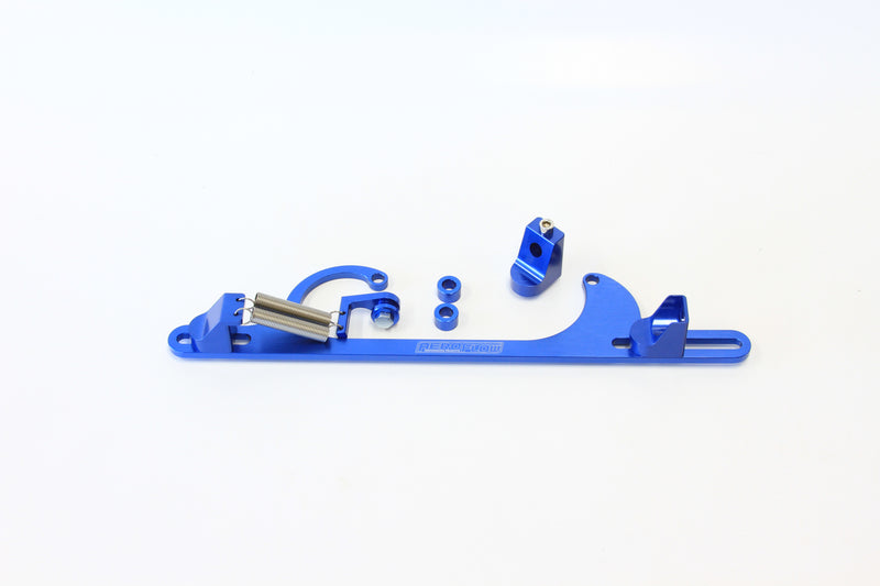 BILLET THROTTLE CABLE BRACKET BLUE SUITS 4150 STYLE
