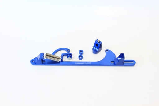 BILLET THROTTLE CABLE BRACKET BLUE SUITS 4150 STYLE