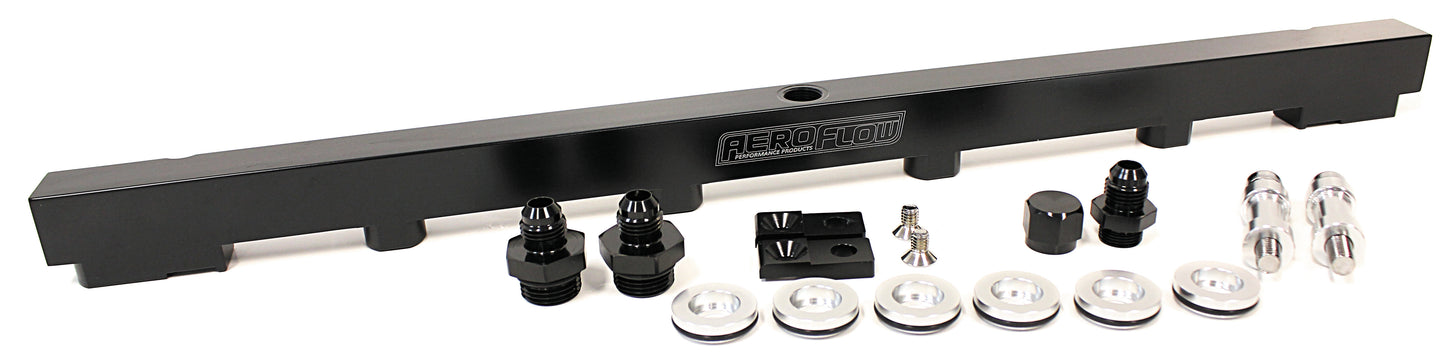 AEROFLOW BILLET RB25 FUEL RAIL BLACK