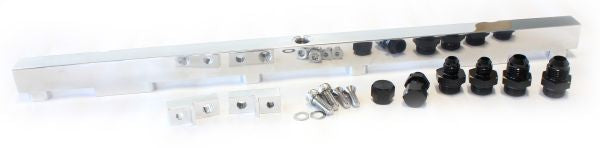 AEROFLOW BILLET RB26 FUEL RAIL SILVER