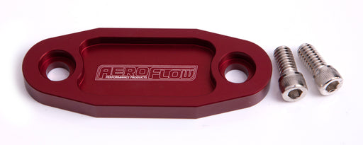 BILLET FUEL PUMP BLOCK OFF    RED SUIT 302 351C