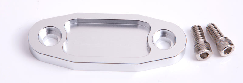 BILLET FUEL PUMP BLOCK OFF    SILVER SUIT 302 351C