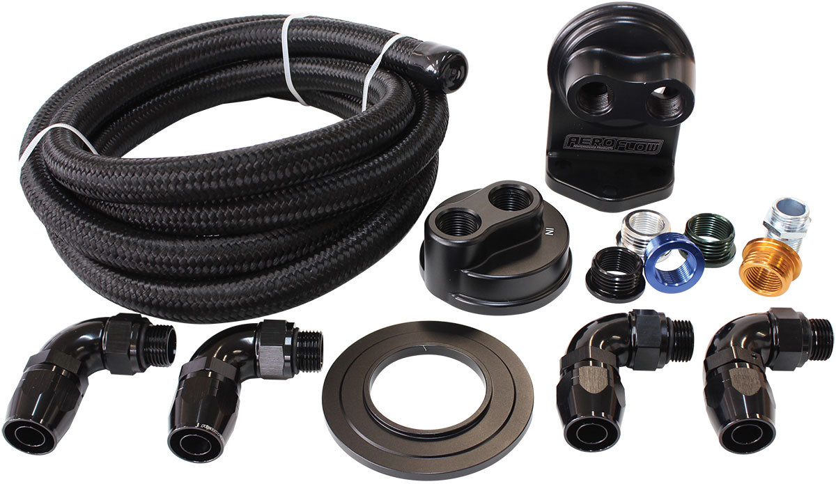 Billet Oil Filter Remote MountKit Single Filter Kit -10 hoseAF 64-2042 ...