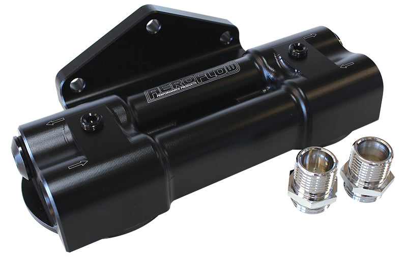 BILLET DUAL FILTER MOUNT      BLACK SUITS 2 X 3/4"-16