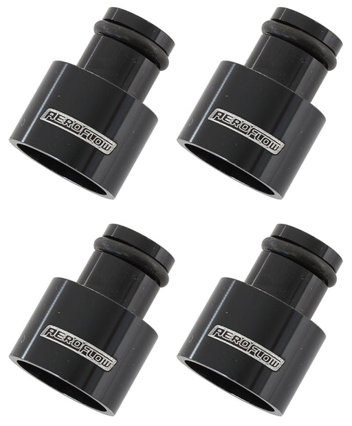 INJECTOR ADAPTER SHORT 14MM TO11MM FUEL RAIL 4 PACK  BLACK