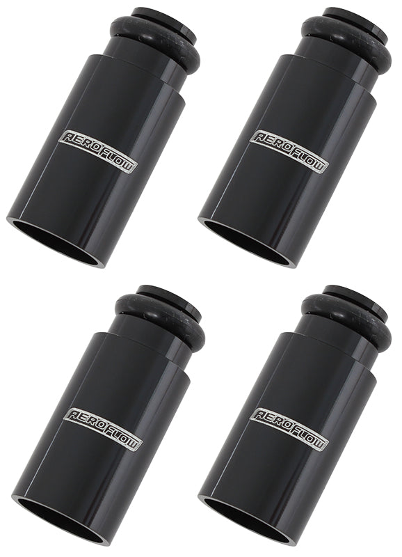 INJECTOR ADAPTER LONG 14MM TO 14MM FUEL RAIL 4 PACK BLACK