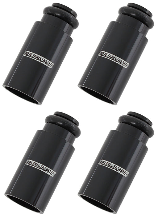 INJECTOR ADAPTER LONG 14MM TO 14MM FUEL RAIL 4 PACK BLACK