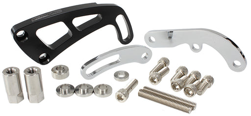 BLACK SBC MIDMOUNT POWER STEERPUMP L/SIDE-LONG PUMP BRACKET
