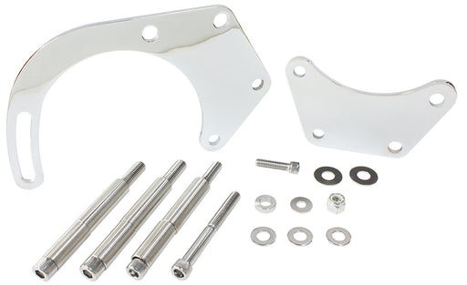 LOW MOUNT ALT BRACKET CHROME  B/B CHEV WITH LONG WATER PUMP