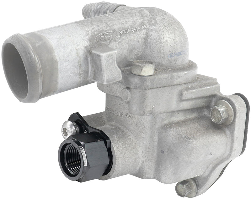 FORD BARRA THERMOSTAT -8ORB   PRESS IN ADAPTER FITTING HEATETURBO Aeroflow - AF 64-4042BLK