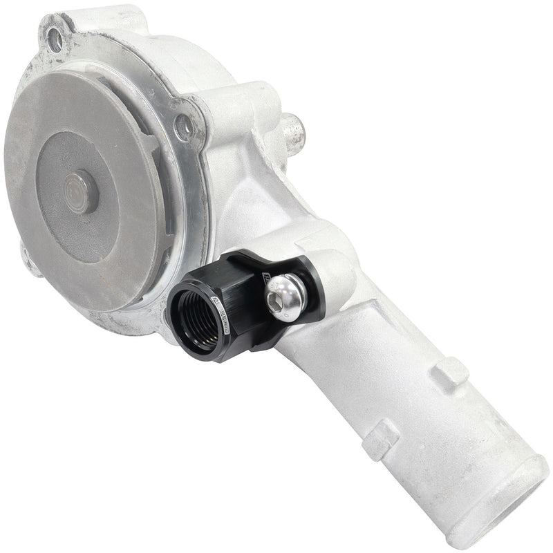 FORD BARRA THERMOSTAT -8ORB   PRESS IN ADAPTER FITTING HEATETURBO Aeroflow - AF 64-4042BLK