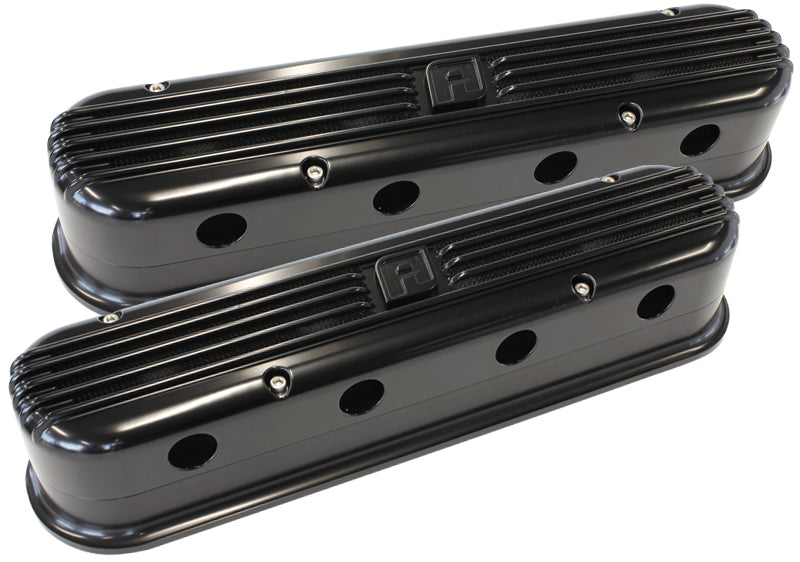 LS CHEV BILLET RETRO BLACK    VALVE COVERS, LS2 AND LS3 COIL