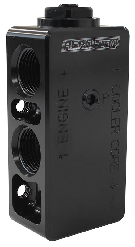 Billet oil thermostat -10ORB   x 4, 1/8" port. 71degc open