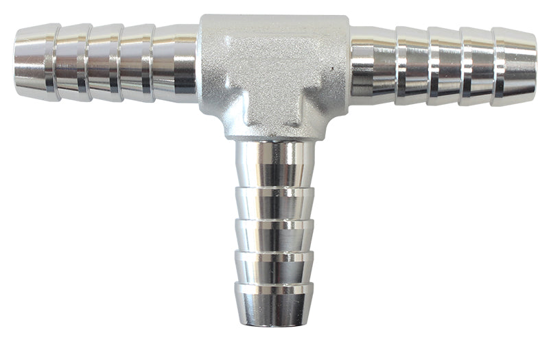 ALUMINIUM T PIECE 13MM / 1/2" SILVER TEE VACUUM SILICONE HOS