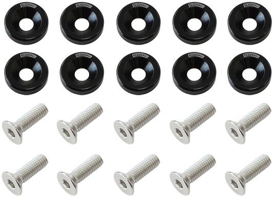 BILLET DRESS UP FENDER BOLT 10PACK M6 x 1.00 UHL 20MM BLACK Default Title