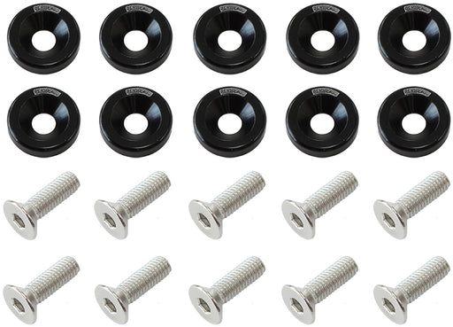BILLET DRESS UP / FENDER BOLT 10 PACK 5/16 UNC UHL 25MM BLAC