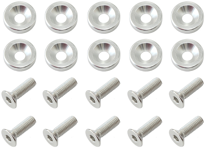 BILLET DRESS UP / FENDER BOLT 10 PACK 5/16 UNC UHL 25MM SILV